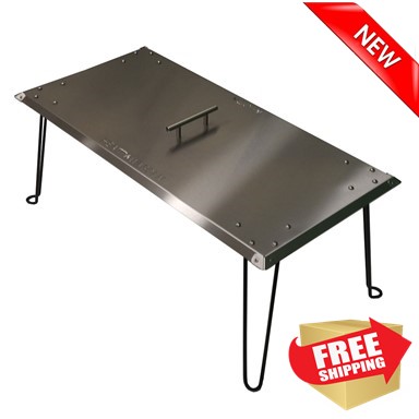 Heat Warden Rectangle Fire Pit Heat Deflector in Stainless Steel Heat Warden Rectangle Fire Pit Heat Deflector in Stainless Steel